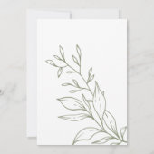 Sage Boho Blume Wedding Just Married Einladung (Rückseite)