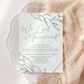 Sage Boho Blume Wedding Just Married Einladung