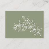 Sage Boho Blume Wedding Reservierte Platzkarte (Rückseite)