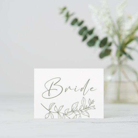 Sage Boho Blume Wedding Reservierte Platzkarte (Stehend Vorderseite)
