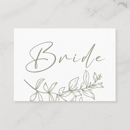 Sage Boho Blume Wedding Reservierte Platzkarte (Vorderseite)