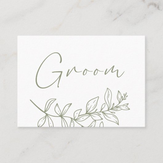 Sage Boho Blume Wedding Reservierte Platzkarte (Vorderseite)