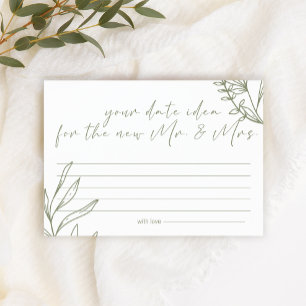 Sage Boho Blumen Date Night Idee Shower Spiel Briefpapier