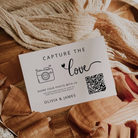 Sage Boho Capture the Liebe Wedding QR Code Card,