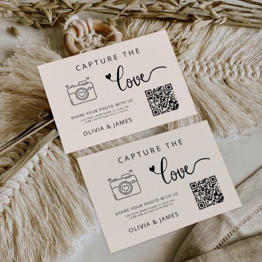 Sage Boho Capture the Liebe Wedding QR Code Card,