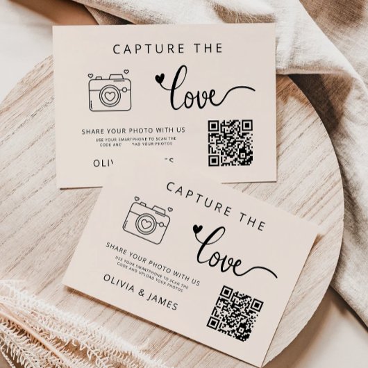 Sage Boho Capture the Liebe Wedding QR Code Card,