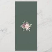 Sage Boho Dusty Rose Wasserfarben Blume Hochzeit Menükarte (Rückseite)