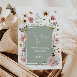 Sage Boho Fairy Wildblume Garden Girl Dankeskarte
