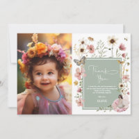 Sage Boho Fairy Wildblume Girl Birthday Foto