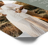 SAGE Boho Foto Tischnummer mit Spaß Fakten 8x10 Poster (Ecke)