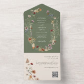 Sage Boho QR-Code All In One Einladung (Innen Boden)
