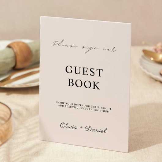 Sage Boho Wedding Gästebuchsignvorlage Einladung