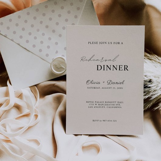 Sage Boho Wedding Probe Dinner Sign Night Einladung