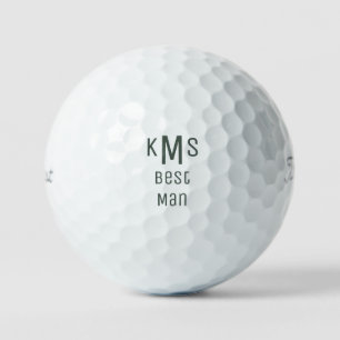 Sage Bold Font Best Man Monogram Titleist Pro V1 Golfball