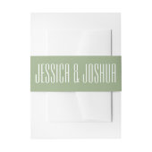 Sage Bold Names Script Minimal Moderne Hochzeit Einladungsbanderole (Vorderseite Beispiel)