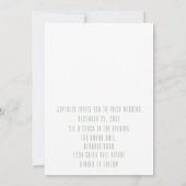 Sage Bold Names Typografie Ultramoderne Hochzeit Einladung (Rückseite)