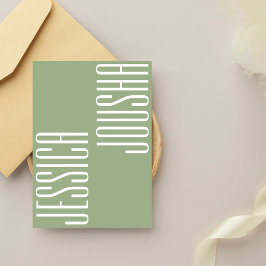 Sage Bold Names Typografie Ultramoderne Hochzeit Einladung