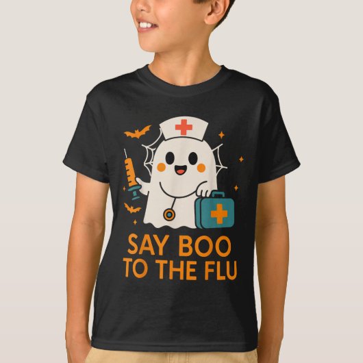 Sage Boo zu dem grippeähnlichen Halloween-Impfstof T-Shirt (Vorderseite)