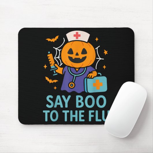 Sage Boo zu einem grippeähnlichen Halloween-Impfkü Mousepad (Mit Mouse)
