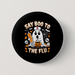 Sage Boo zum Grippe-Geist-Krankenwagen-Design Button