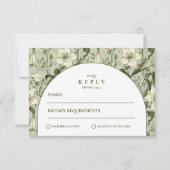 Sage Botanical Arch Elegant Wedding RSVP Karte (Vorderseite)