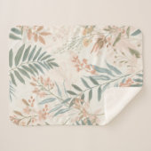 Sage Botanical Blush Leaf Watercolor Pattern Sherpadecke (Vorderseite (Horizontal))