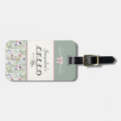 Sage Botanical Cello Student Instrument Case Tag  Gepäckanhänger (Vorderseite horizontal)