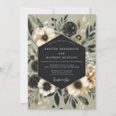 Sage Botanical Elegance Wedding Einladung (Vorderseite)