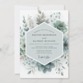 Sage Botanical Ethereal Wedding Einladung (Vorderseite)