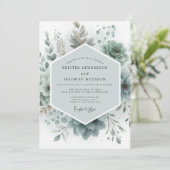 Sage Botanical Ethereal Wedding Einladung (Stehend Vorderseite)