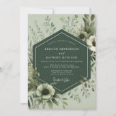 Sage Botanical Lush Wedding Einladung (Vorderseite)