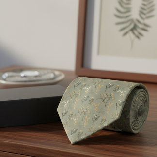 Sage Botanical Tie – Woodland Wedding Attire Krawatte
