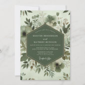 Sage Botanical Whimsy Wedding Einladung (Vorderseite)