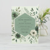 Sage Botanical Whimsy Wedding Einladung (Stehend Vorderseite)