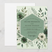 Sage Botanical Whimsy Wedding Einladung (Vorne/Hinten)