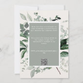 Sage botanische florale elegante Hochzeitsdetails  Einladung (Rückseite)