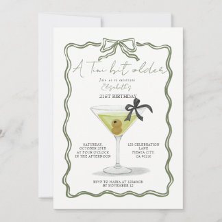 Sage Bow A Tini Bit Older Birthday Invitation Einladung