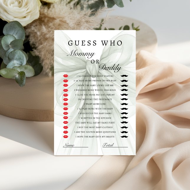 Sage Bow Mommy or Daddy Shower Game (Von Creator hochgeladen)