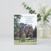 SAGE BRANCH BIBLIOTHEK, BAY CITY, MICHIGAN POST CA POSTKARTE (Stehend Vorderseite)