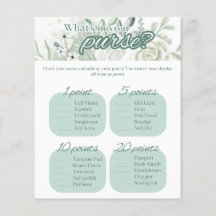 Sage Brautparty Game - Was ist in deinem Portemonn