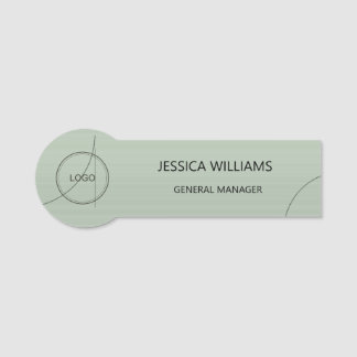 Sage Bronze Custom Logo Name Tag Template Namensschild
