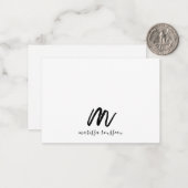 Sage Brush Painted Style Monogram Script Name Mitteilungskarte (Vorderseite/Rückseite Beispiel)