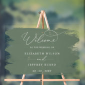 Sage Brush Strokes Wedding Willkommenszeichen Acrylschild (Neutral)