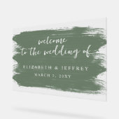 Sage Brush Strokes Wedding Willkommenszeichen Acrylschild (Winkel)