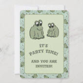 Sage Bubble Frogs - fun kids birthday party. Einladung (Vorderseite)