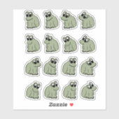 Sage Bubble Frogs - grüne Kinder niedlich. Aufkleber (Blatt)