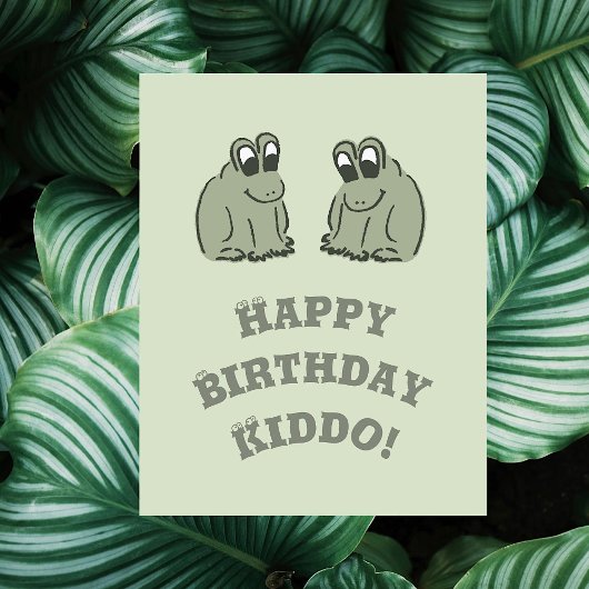 Sage Bubble Frogs - Happy Birthday essbar. Karte