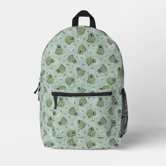 Sage Bubble Frogs - laurel Green Children pattern. Bedruckter Rucksack (Vorderseite)