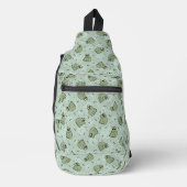 Sage Bubble Frogs - laurel Green Children pattern. Crossbody Bag (Vorderseite)