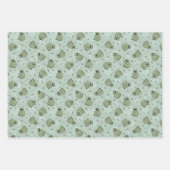 Sage Bubble Frogs - laurel Green Children pattern. Geschenkpapier Set (Vorderseite)